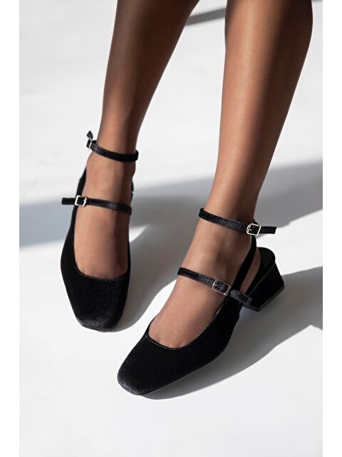 Straswans Viola Kadın  Topuklu  Kadife  Ayakkabı Siyah - S000530761-19351