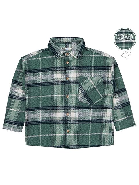 Civil Boys Chıcago Baskılı 6-9 Yaş Gömlek - Yeşil 6-7 Yaş - S000484467-18194