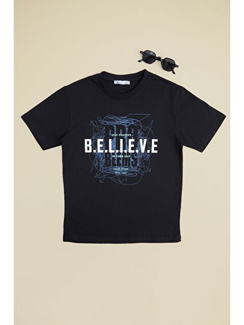 Fullamoda Believe Yazı Baskılı Erkek Çocuk Tişört - S000532086-19351