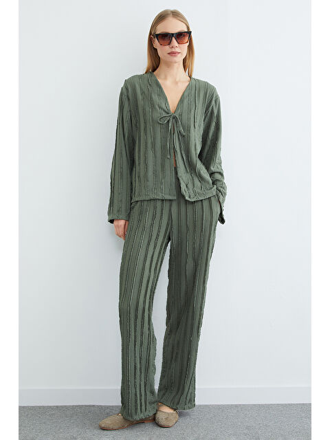 Fullamoda Önden Bağlamalı Krep Kumaş 2 Li Takım - S000519063-18547