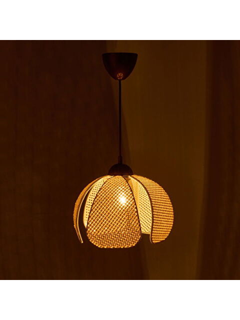 Nisa Luce Biyeli Papatya Hasır Sarkıt - Krem / Eskitme - 70x30x30 cm - S000401826-19966