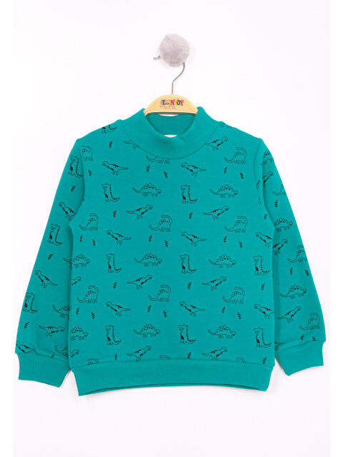 Toontoykids Erkek Çocuk Dinozor Baskılı Sweatshirt