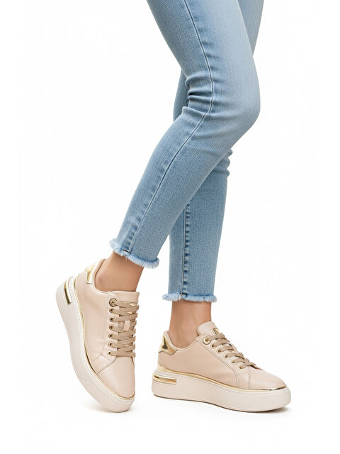 Ayakmod Bej Bağcıklı Hafif Kadın Sneaker Lady 029 Z - S000442800-19928