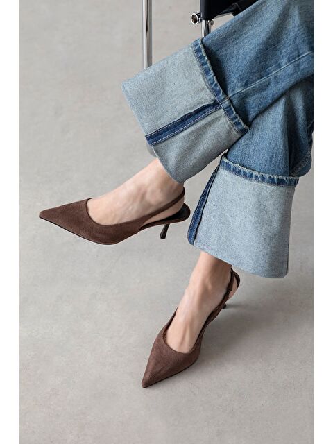 Straswans Raye Kadın Topuklu Süet Ayakkabı Kahve