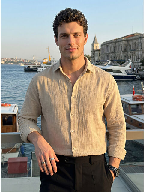 Livio Ferri Tap Erkek Oversize Pamuk Gömlek