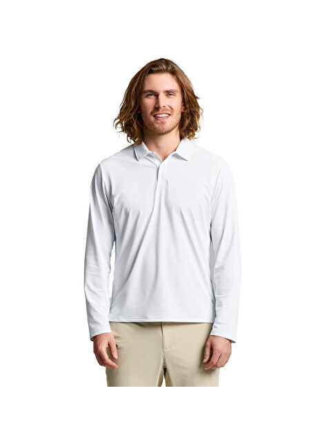 Slam Tech Pique Polo Ls Erkek Beyaz Tişört - S000489367-20063