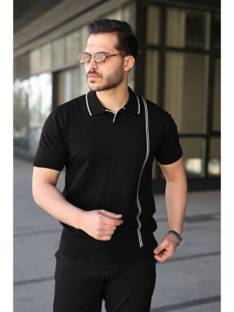 Jane's Erkek Çizgi Detaylı Polo Yaka Triko Tişört