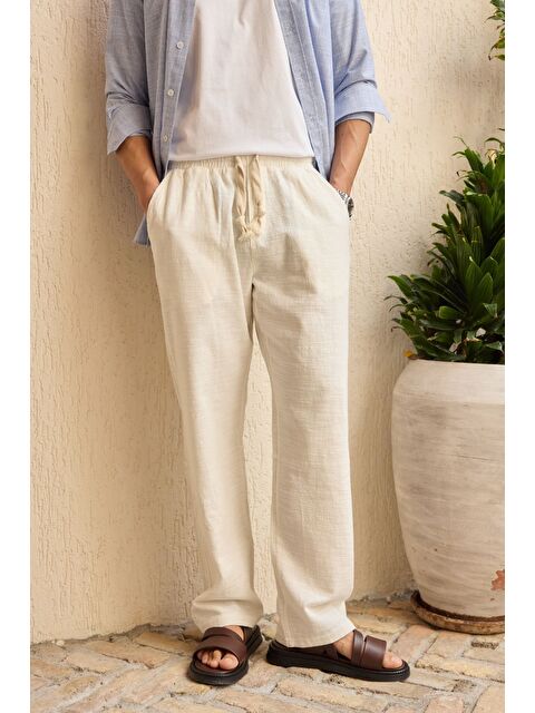 Livio Ferri Abay Erkek Keten İpli Baggy Pantolon