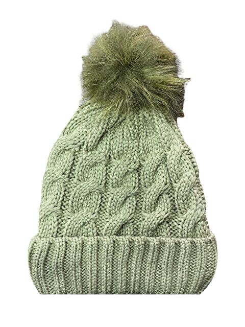 Formo Kadın Yeşil Pelüş Ponponlu Kışlık Yumuşak Bere - S000324993-18194