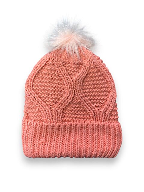 Formo Kadın Somon Pelüş Ponponlu Kışlık Yumuşak Bere - S000324993-24085