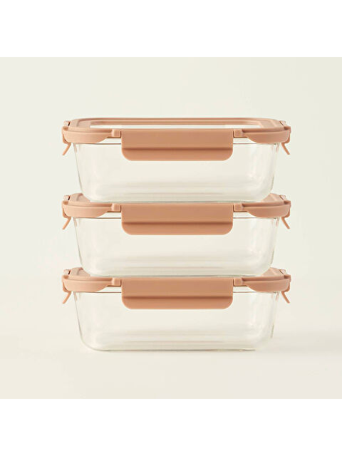 Bella Maison Terra 3'lü Cam Saklama Kabı Seti Bej (1050 cc) - S000497870-19928