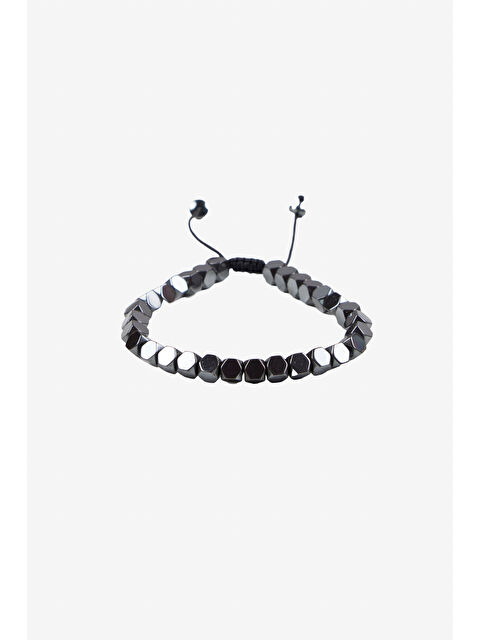 AC&Co / Altınyıldız Classics Erkek Siyah-Kahverengi Doğal Taş Boncuk Bileklik - S000463598-37433