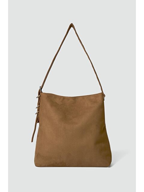 Shulebags Vague Süet Omuz Çantası Camel - S000458259-4557