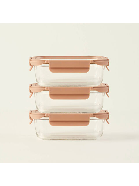 Bella Maison Terra 3'lü Cam Saklama Kabı Seti Bej (640 cc) - S000497873-19928