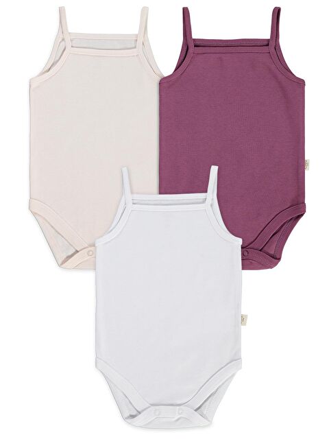 Civil Baby Basıc İp Askılı 3 Lü 0-36 Ay Çıtçıtlı Badi - Pudra 6-9 Ay - S000494680-7152