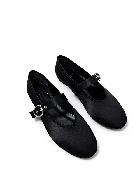 Straswans Paula  Kadın Kemer Detay  Saten  Babet Siyah