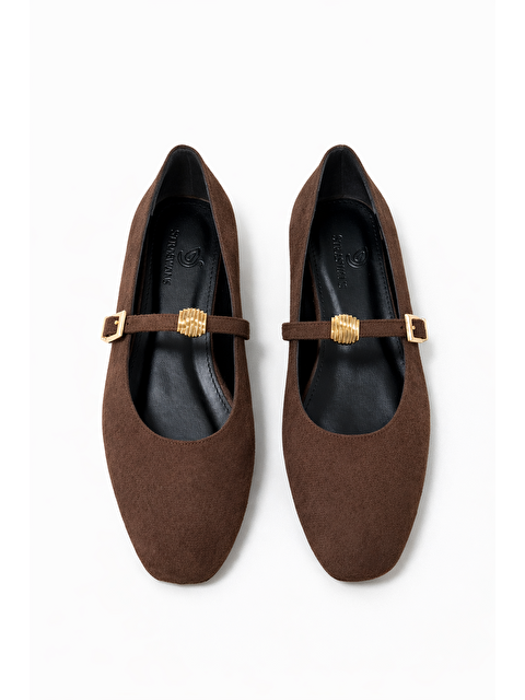 Straswans Libon Kadın Toka Detay Süet  Babet Kahve