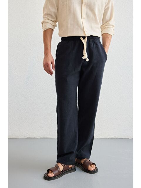 Livio Ferri Abay Erkek Keten İpli Baggy Pantolon