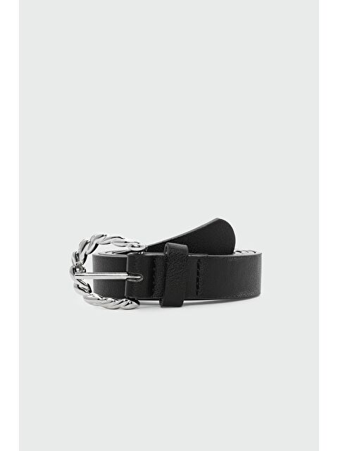 Shulebags Burgu Oval Tokalı Suni Deri Kemer Siyah - S000440935-19351