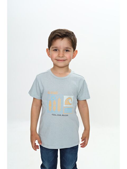 Toontoykids Erkek Çocuk Surf Tema Baskılı Tişört - S000375972-526