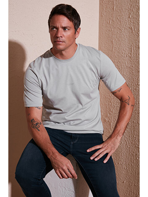 Buratti Yazı Detaylı Pamuklu Regular Fit Bisiklet Yaka %100 Pamuk Tişört 59020203 - S000463581-29351