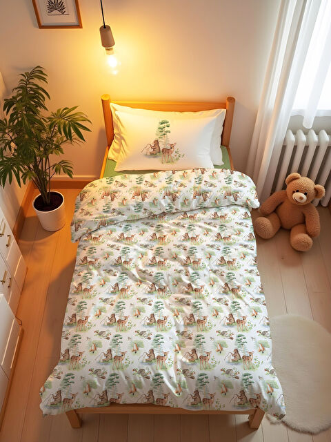 Evmila Sevimli Hayvanlar Figürlü Çocuk Nevresim Seti - 160x220 cm (Fermuarlı) - S000499031-23173