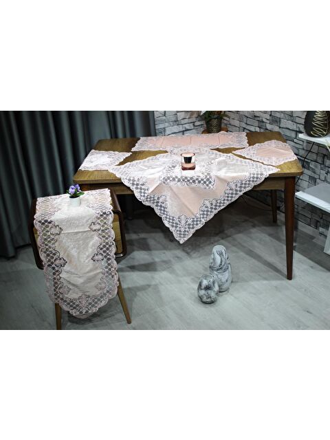 Çeyiz Diyarı Mira 5 Parça Kadife Salon Takımı Pembe - S000499030-20024