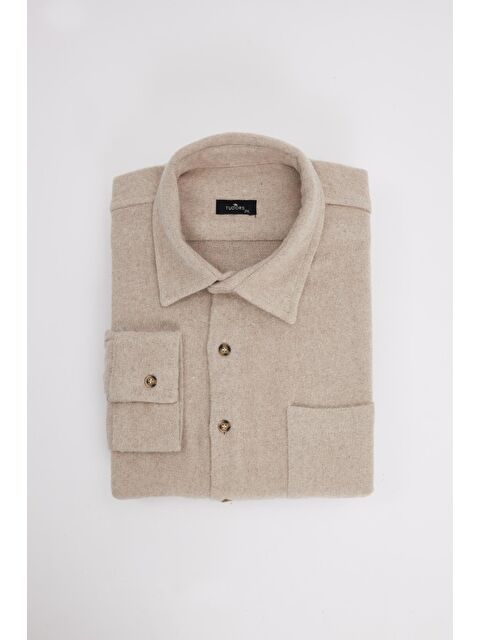 TUDORS Erkek Big Size Büyük Beden Oduncu Tek Cepli Taş Kışlık Gömlek - S000518863-25636