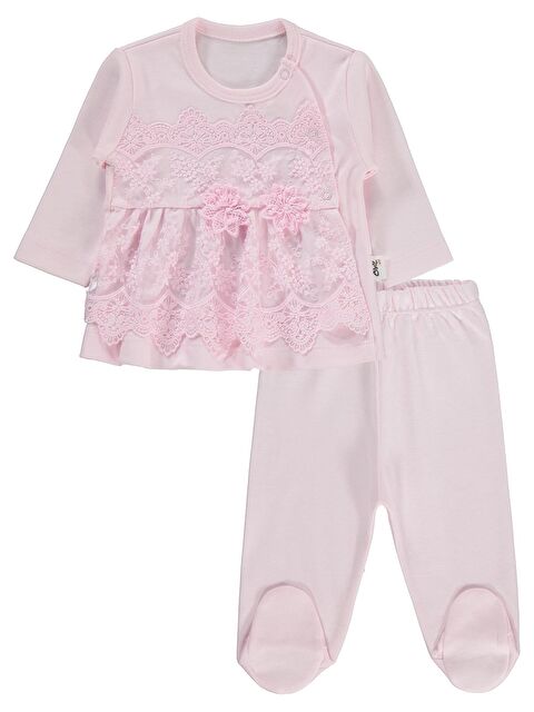 Civil Baby Fırfır Tüllü 1-9 Ay Pijama Takımı - Pembe 1-3 Ay - S000494688-20024
