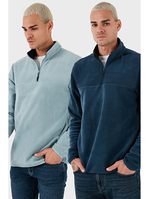 Buratti Regular Fit Anti-Pilling Tüylenme Yapmayan Soğuk Geçirmez 2'li Paket Polar 5896700S2 - S000463577-1180