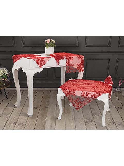 Çeyiz Diyarı Fransız Mary Salon Takımı 16 Parça Kırmızı - S000499035-20045