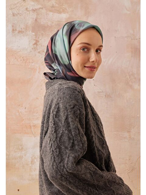 Fresh Scarfs Darcy Desen Pamuk İpek Eşarp Turkuaz - S000423145-20055