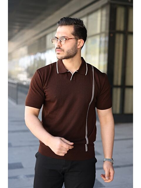 Jane's Erkek Çizgi Detaylı Polo Yaka Triko Tişört