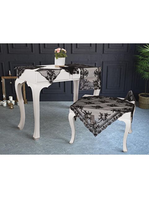 Çeyiz Diyarı Fransız Mary Salon Takımı 16 Parça Siyah - S000499041-19351