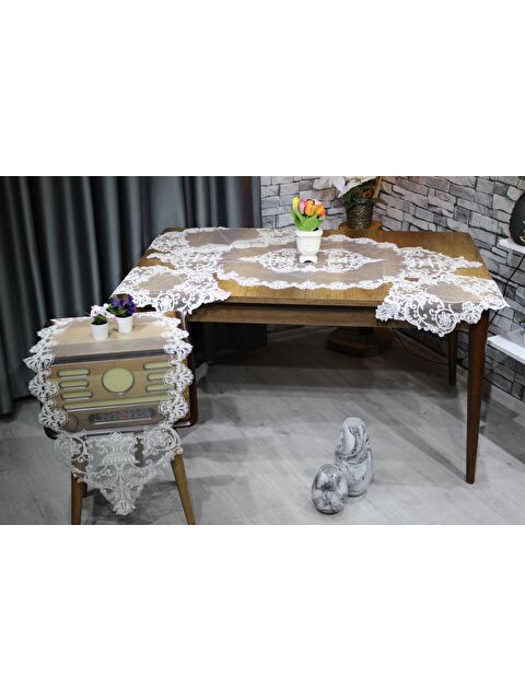 Çeyiz Diyarı Alara 5 Parça Salon Takımı Beyaz - S000499043-20063