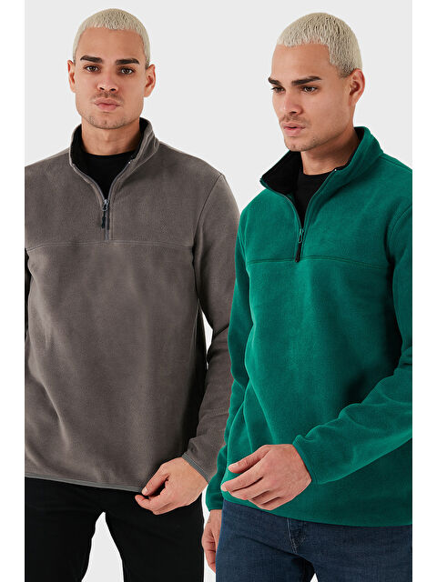 Buratti Regular Fit Anti-Pilling Tüylenme Yapmayan Soğuk Geçirmez 2'li Paket Polar 5896700S2 - S000463577-37290