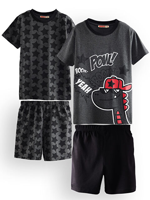 Denokids Yıldızlı Dino Erkek Çocuk 2'Li Pijama Takım - S000346816-29666