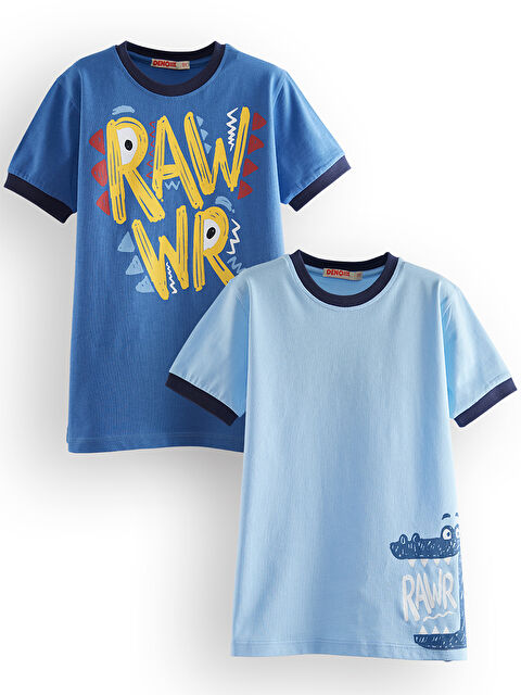 Denokids Rawr Erkek Çocuk 2'li Tişört Takım - S000346817-17234