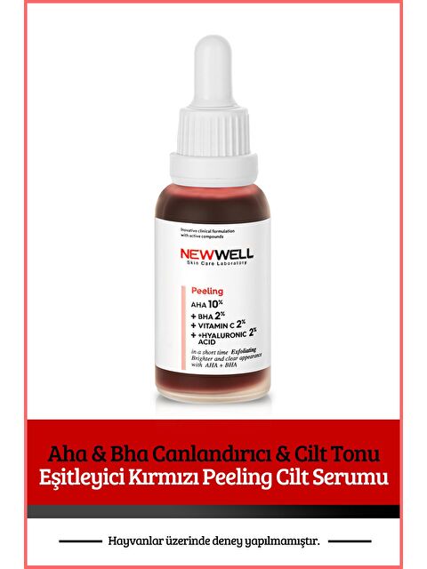 New Well Aha & Bha Canlandırıcı & Cilt Tonu Eşitleyici Kırmızı Peeling Cilt Serumu 30 Ml - S000504177-20045