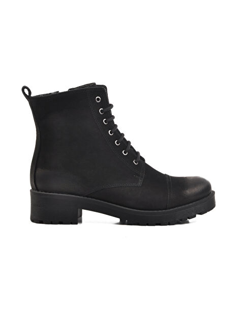 Ayakmod Siyah Nubuk Hakiki Deri Kadın Bot 670 Z - S000330589-22238