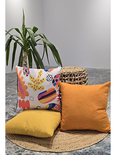 Asdiva Modern Geometrik Desen -Panoroma Düz Renk 3 lü Dekoratif Kırlent Kılıfı - S000349928-37465