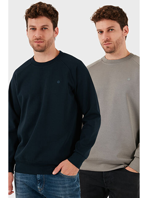 Buratti Streç Pamuklu Relaxed Fit Bisiklet Yaka 2'li Paket Sweat 5901210S2 - S000463610-37306