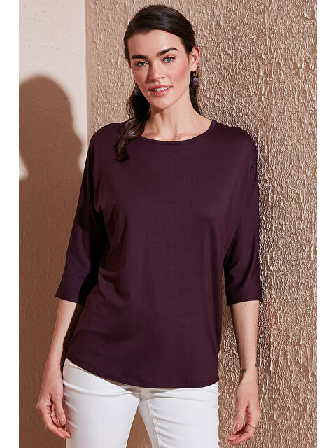 Lela Bisiklet Yaka Truvakar Kol Kadın Bluz 5861416Y - S000000384-877