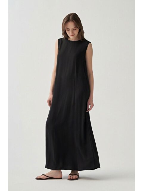 ALLDAY Siyah-Modal Kolsuz İçlik Elbise - S000531643-19351