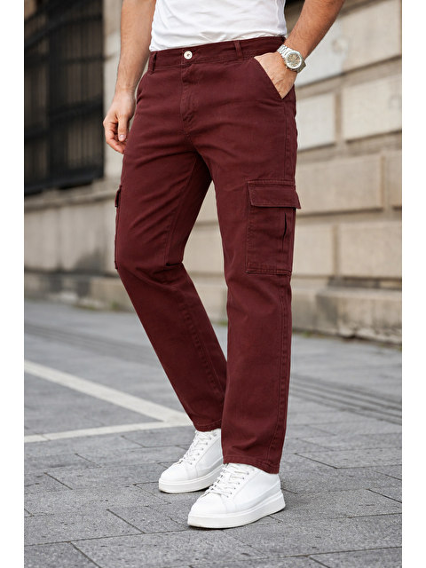 Comstar Erkek Kargo Cepli Pamuklu Kiremit Baggy Pantolon