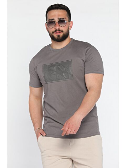 Mishar İtalia Erkek Bisiklet Yaka Baskılı Tişört - S000399700-33408