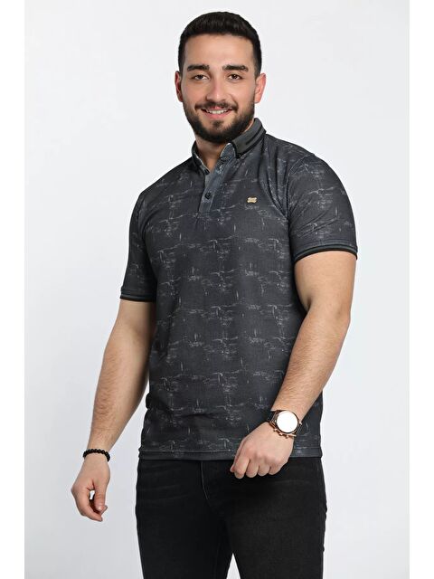 Mishar İtalia Kendinden Desenli Elastanlı Polo Yaka Erkek Tişört - S000300868-19351