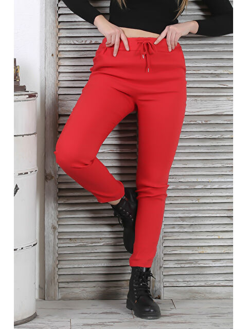 Chiccy Narçiçeği Lastikli Ve Bağlamalı Bel Dar Paça Casual Dokuma Pantolon - S000358972-20048