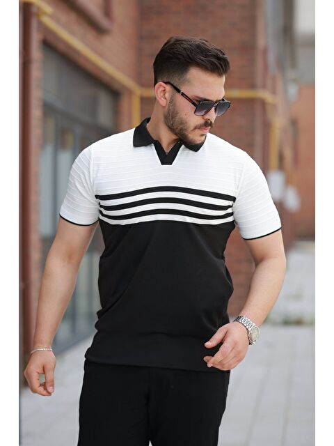 Jane's Erkek çizgi Desenli Yakalı Kısa Kollu T-shirt - S000528467-37424