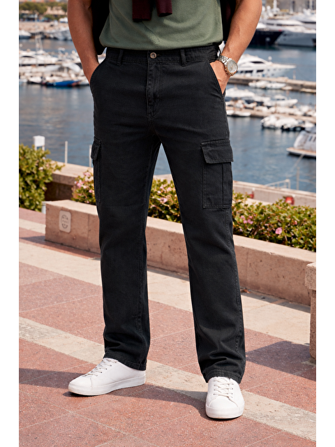 Comstar Erkek Relax Fit Füme Baggy Kargo Pantolon